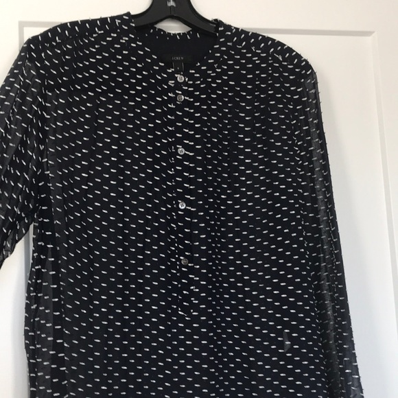 J crew sheer blouse with stitched line detail - Picture 4 of 4